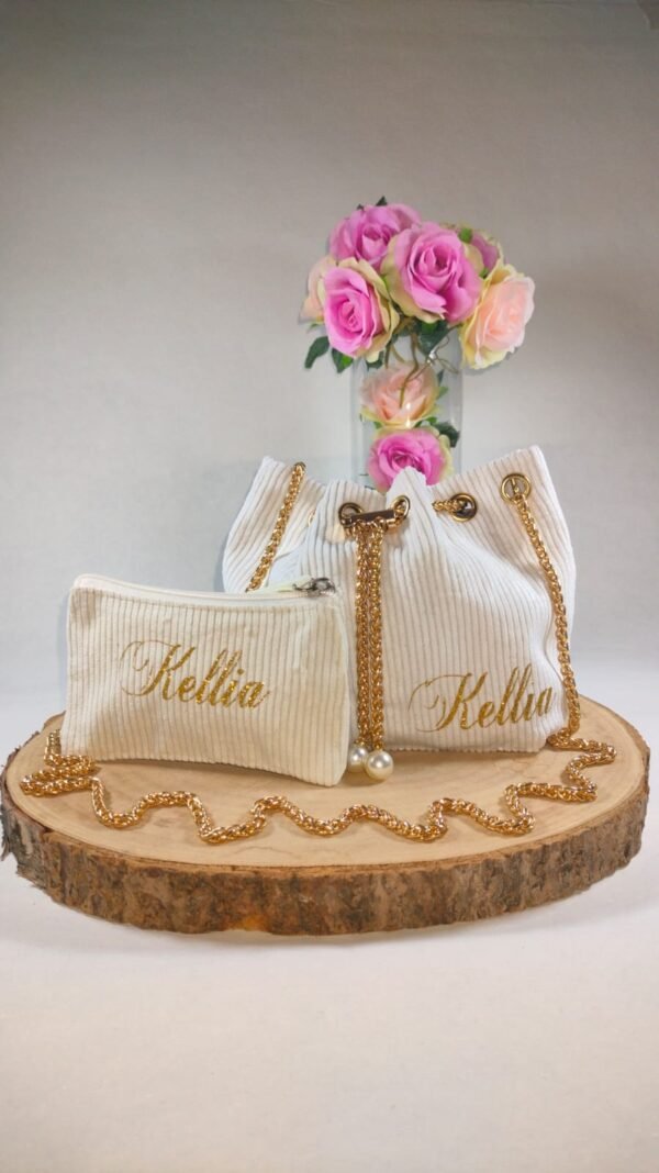 Sac bourse en velours cotelé